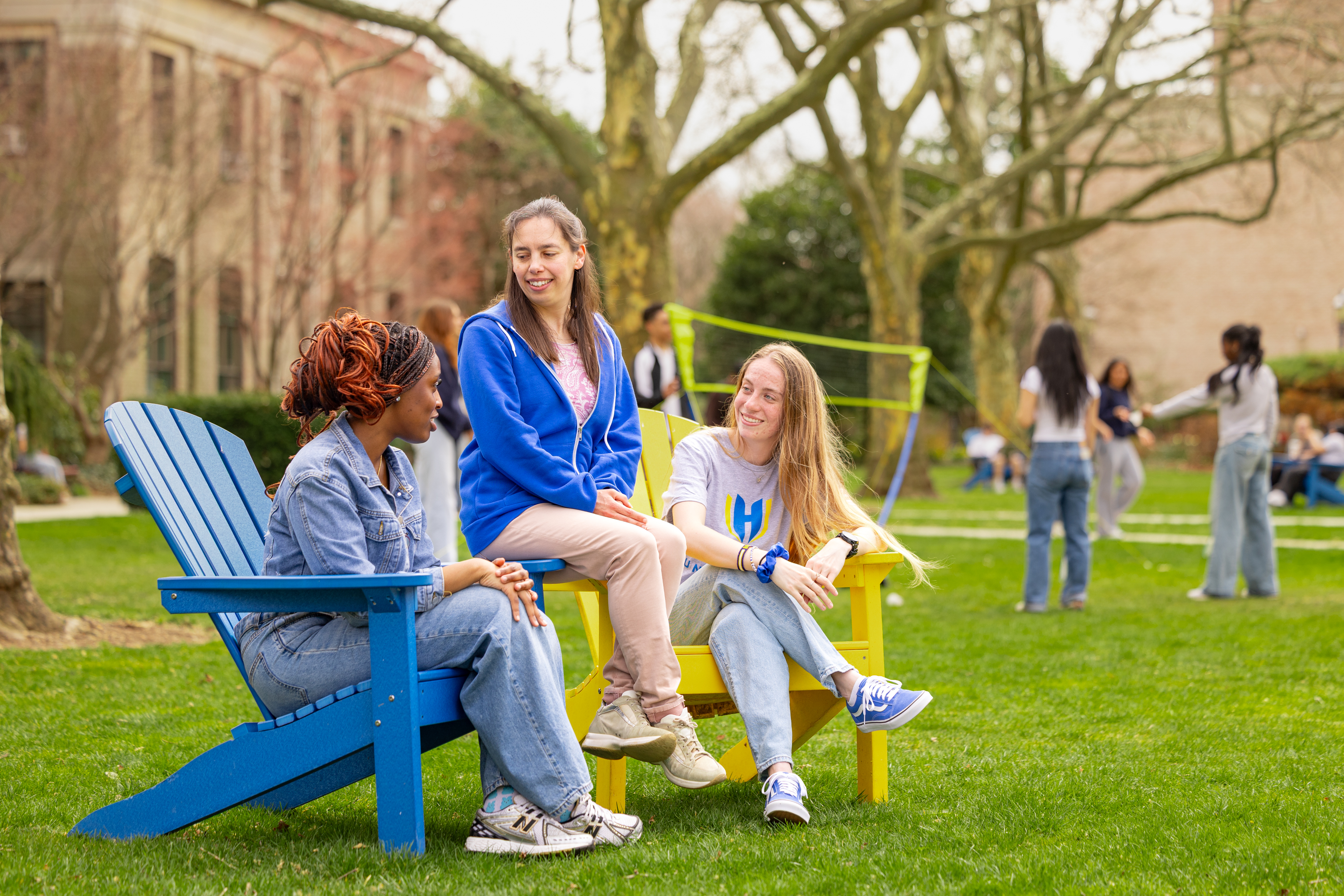 Students enjoying time on campus